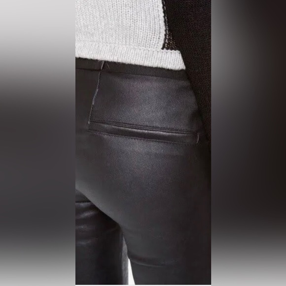Helmut Lang Leather Pants Leggings Stretch Black - Picture 8 of 11